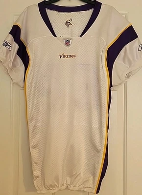 Camiseta deportiva 100 % auténtica 2010 Reebok Minnesota Vikings Team emitida en juegos usada L 46 Foto 1 de 4