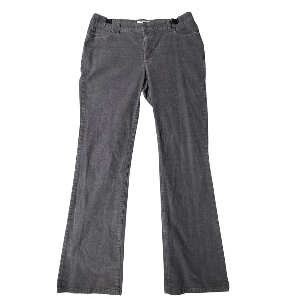 复古 ST JOHNSBAY 12 码灰色直筒秘密纤细靴切灯芯绒 — 第 1/4 张图片