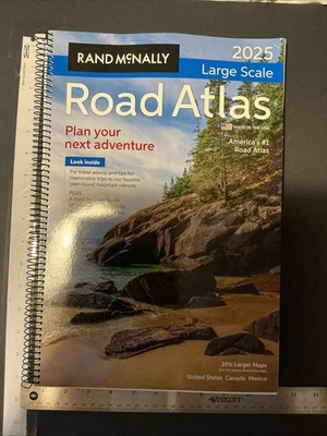 Rand McNally 2025 Large Scale Road Atlas USA Canada Mexico Maps Travel Book Foto 1 de 3