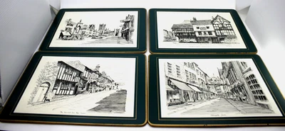 Juego de 4 manteles individuales vintage Guy Magnus para hoja de trébol Tudor England Foto 1 de 4