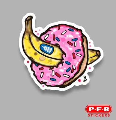 "Calcomanía adhesiva de vinilo Pink Donut 3"" ENVÍO GRATUITO" Foto 1 de 2