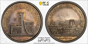 PCGS Bamberg 1840 SP 61 Medalla de Prueba Plata Vista de la Ciudad Alemania Rara - Imagen 1 de 9