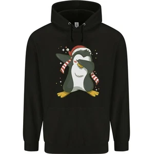 Christmas Dabbing Penguin Funny Xmas Childrens Kids Hoodie - Picture 1 of 6