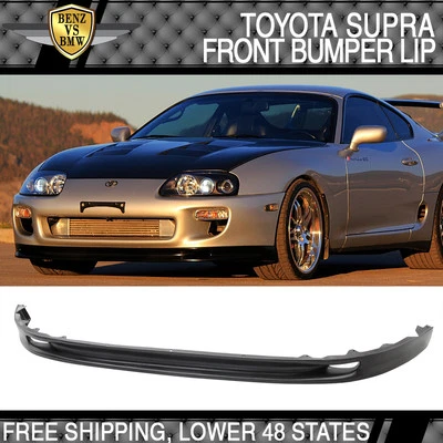 Fits 93-98 Toyota Supra Mkiv MK4 AM/WB Style Front Bumper Lip PU Unpainted Black Foto 1 de 4