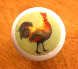 Eight Rooster Drawer Pulls/Cabinet Knobs, w/ Screws - Picture 1 of 2