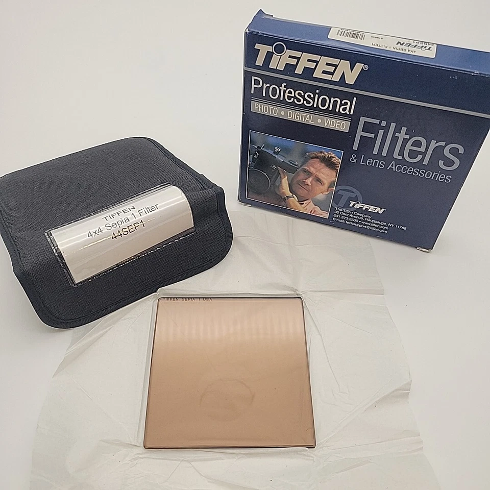 Tiffen 4x4" Sepia 1 Solid Color Glass Filter #44SEP1 OLD NEW STOCK *mint* - Image 1 of 4