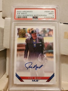 Joe West 2022 Topps Archives 1993 Fan Favorites On-Card Auto PSA 9 Mint Umpire
