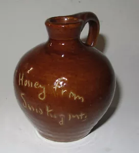 Vintage Scratch Jug Smoky Mountains Honey Glazed Brown Stoneware 3.5" NC TN #2 - Picture 1 of 9
