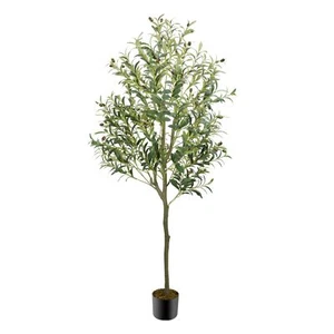 Artificial Olive Tree 6ft, Tall Faux Olive Tree Indoor with Trunk Fake Silk T... - Picture 1 of 8