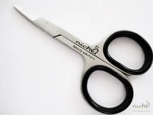 HIGH QUALITY PRO STAINLESS STEEL STRAIGHT Edge NAIL SCISSORS with BLACK GRIPS - Picture 1 of 3