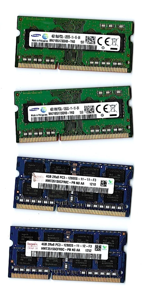 4 x 4GB (16GB)  PC3-12800 Sodimm RAM  (DDR3 Laptop Memory) 1600 Mhz - Image 1 of 1