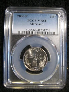 2000 P Washington State Quarter Maryland Reverse PCGS MS64 - Picture 1 of 3