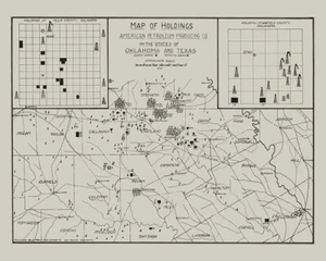 1919 Map of Oklahoma and Texas Petroleum Leases - Picture 1 of 3