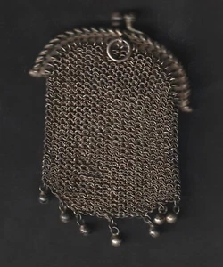 Porte Monnaie Ancien Maille Argent Poids 22,80 grs Diametre 55 mms au plus large - Imagen 1 de 2