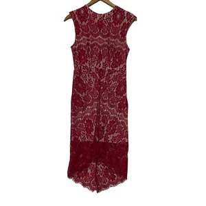 Lily Whyt Dress Size 8 Red Lace Stunning Midi Style Designer Lined NWT - Bild 1 von 16