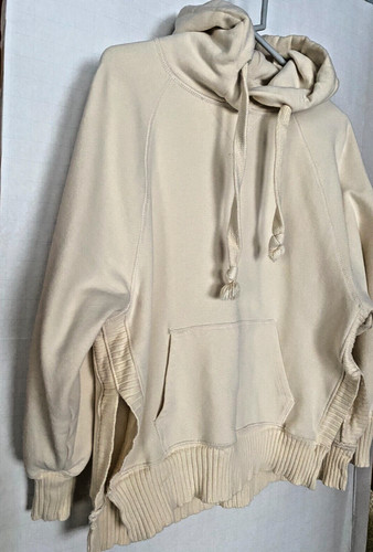 OFF WHITE Felpa con cappuccio AMERICAN EAGLE Ivory Boyfriend taglio taglia XS