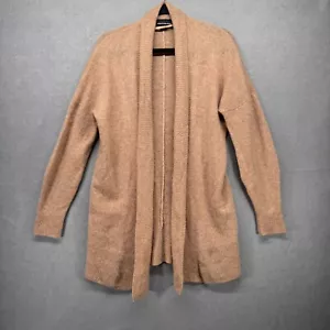 Something Navy Sweater Womens Size M Brown Cashmere Open Front Neutral Soft Cozy - Picture 1 of 11