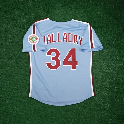 Roy Halladay 1984 Philadelphia Phillies Cooperstown Men's Blue Away Jersey Cover