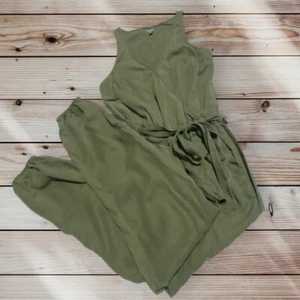 Jumpsuit Jogger Leg Drawstring Olive Green Size Small Y2K Boho Trendy Aerie - Picture 1 of 8