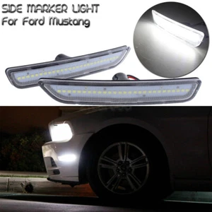 Luces marcadoras frontales transparentes con luces LED blancas para Ford Mustang 2010-14 - Imagen 1 de 12