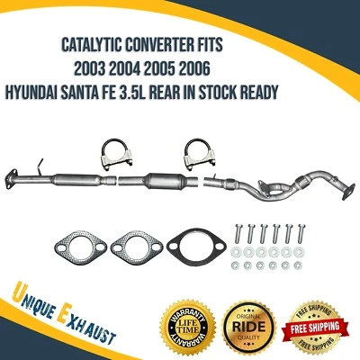 Conversor catalítico traseiro com Flex Fits 2003 2004 2005 2006 Hyundai Santa Fe 3.5L - Imagem 1 de 4