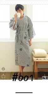 Men’s Asian Art Kimono Yukata 65% Cotton Japanese Bathrobe Robe Sleepwear 48" L - Picture 1 of 2