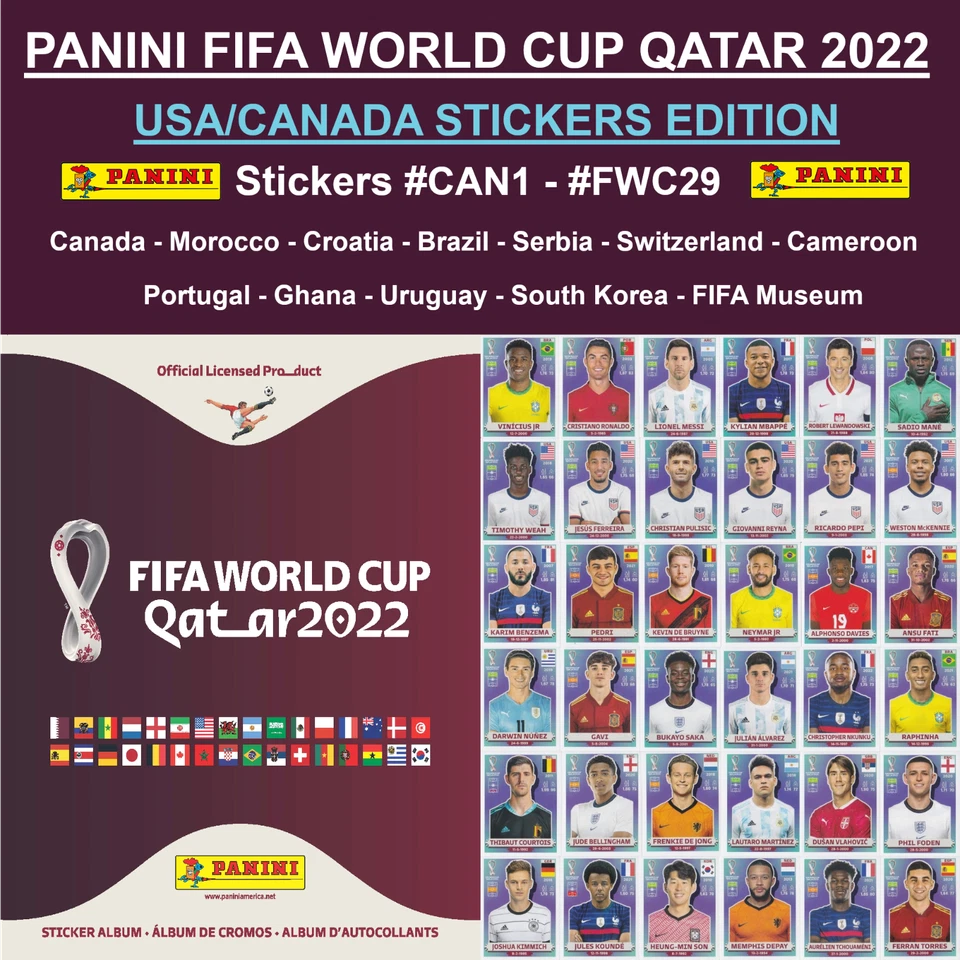 Panini World Cup QATAR 2022 - USA Edition - Stickers #CAN1 - #FWC29 - Image 1 of 1