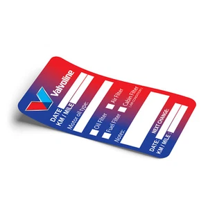 60 pegatinas recordatorias de servicio de cambio de aceite Valvoline para autos camiones furgonetas - vinilo - Imagen 1 de 1
