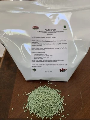 Fertilizante de liberación continua 10-10-10 alimento vegetal 4 lb flor, vegetal, arbusto, árbol Foto 1 de 2