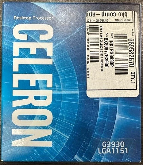 Intel Celeron G3930 - 2.90 GHz Dual-Core (SR35K) LGA 1151 Processor (New-Sealed) - Image 1 of 4