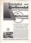 Advertisement Sheet Continental Rubber - Transportbänder To 1935! (D)