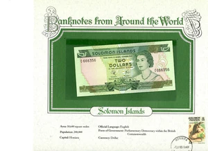 World Banknotes Solomon Islands 1977 $2 UNC P-5 Lucky # A/2 666356 - Picture 1 of 1