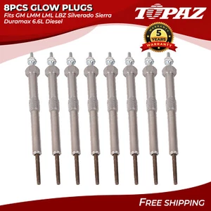 8Pcs Glow Plug 12639701 Fits GM LMM LML LBZ Silverado Sierra Duramax 6.6L Diesel - Picture 1 of 8