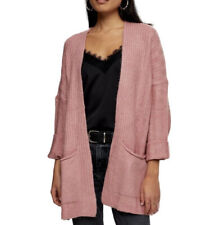Topshop Womens Sweater Cardigan Sz M 8-10 Rose Pink Oversized Sweater Pockets