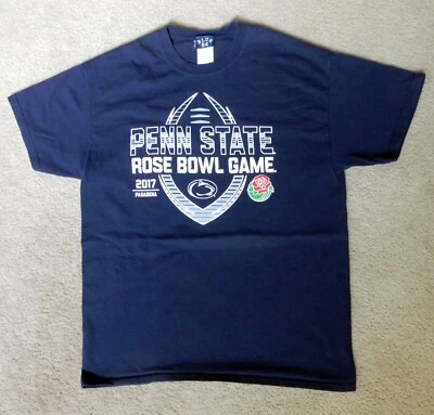 PENN STATE ROSE BOWL 2017 LOGO NAVY SHORT SLEEVE COTTON T-SHIRT UNISEX SIZE L - Image 1 of 4
