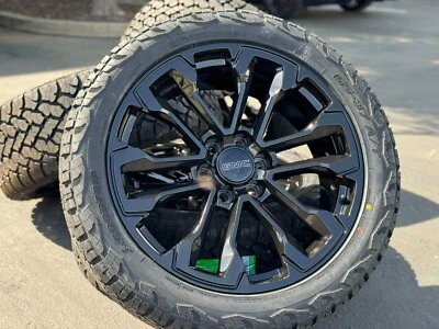 Llantas negras brillantes 2025 llantas neumáticos 22" para GMC Sierra Yukon Denali especificaciones OEM Foto 1 de 4