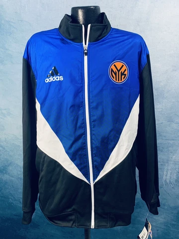 Men's New York Knicks Adidas Black & Blue Resonate Kinetic Performance Jacket M Cover