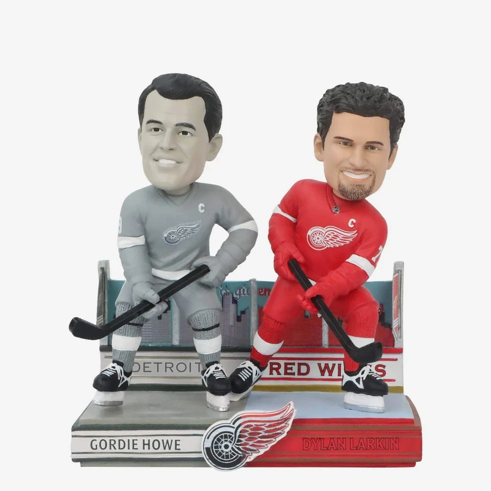 Gordie Howe & Dylan Larkin Detroit Red Wings entonces y ahora Bobblehead NHL Foto 1 de 1