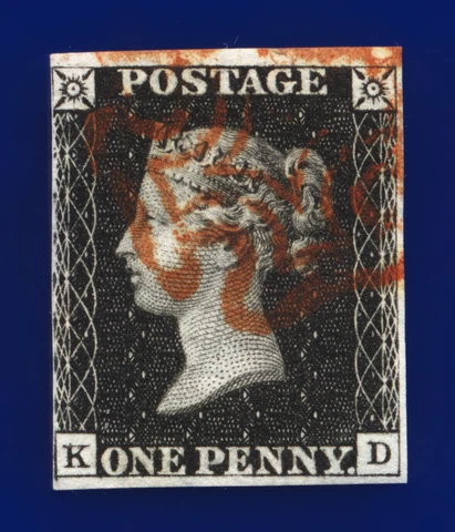 1840 SG2 1d Black Plate 5 AS25 KD Red MX Fine Used Cat £375 ecin Cover