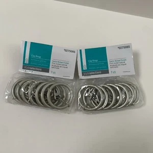 Clip Rings Satin Nickel Finish For 3/4" & 5/8" Curtain Rods StyleSelections 14Ct - Picture 1 of 10