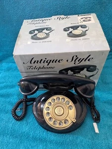 Retro Style Bakelite Black Phone With A Rotary Dial - Picture 1 of 4