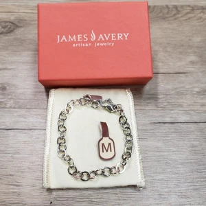 Bracciale JAMES AVERY FORGED LINK Charm Argento Sterling 7,5 Pollici Medio .925 - Foto 1 di 5