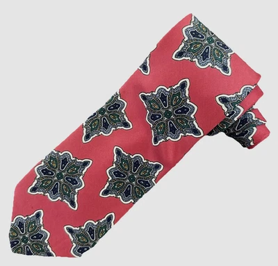 Corbata de Colección Robert Talbott For Rodes Roja Abstracta Floral Para Hombre 3 5/8x58 pulgadas Foto 1 de 4