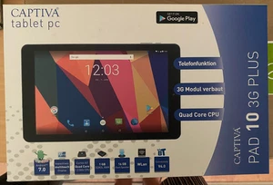 CAPTIVA tablet pc - PAD 10 3G PLUS - in der OVP - wie neu für Bastler siehe Doku - Afbeelding 1 van 1