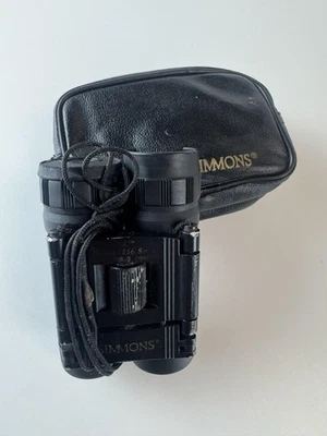 Simmons 1156 8x21 Compact Folding Binoculars Black with Case Neck Cord Travel - Image 1 of 4