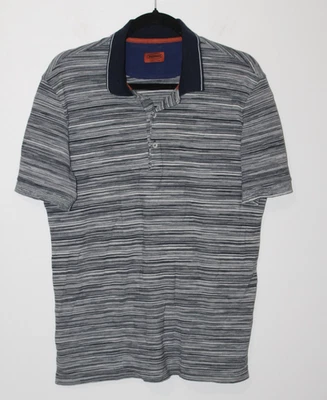 Camisa Polo Missoni Para Hombre Mediana Rayas Tejido Azul Hecha en Italia Foto 1 de 4