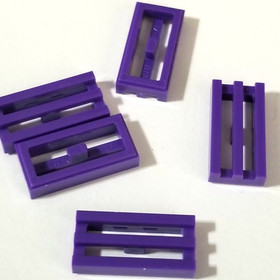 5X LEGO 2412 / 30244 1x2 Tile Grille Purple LOT OF 5