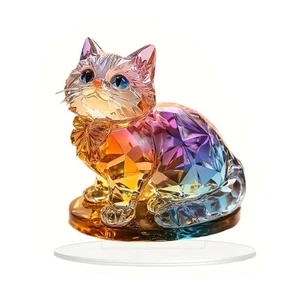 Desktop Decoration 2D Acrylic Kitten Figurine Ornament for Tabletop Decoration - Picture 1 of 8