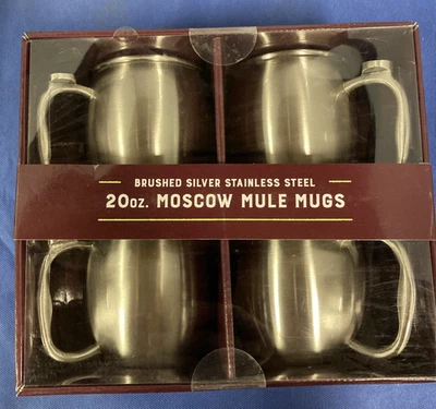 Moscow Mule, Set Of 4 Mugs- Brushed Stainless Steel, 20oz- Members Mark - Image 1 of 4