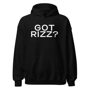 Funny Meme Hoodie Got Rizz? Midweight Ultra Soft Blended Cotton Pullover - Picture 1 of 10